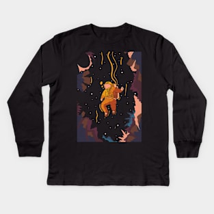 Deep dark space diver Kids Long Sleeve T-Shirt